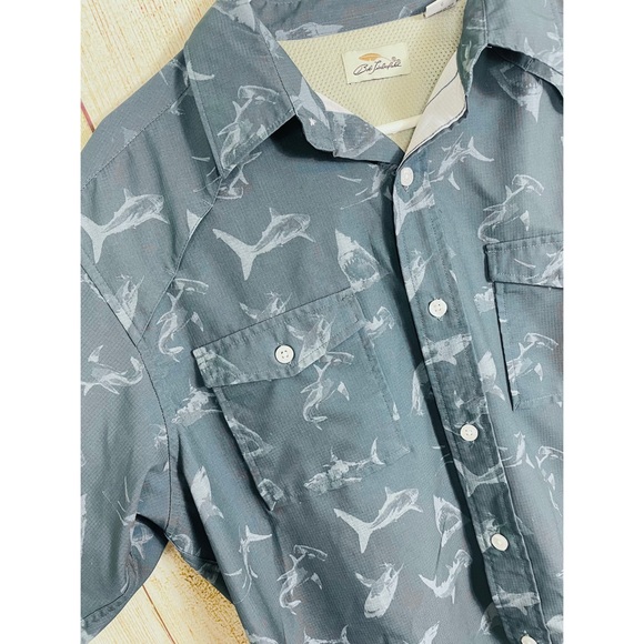 Bob Timberlake| Raglan Shark Print Angler Shirt - Picture 6 of 8